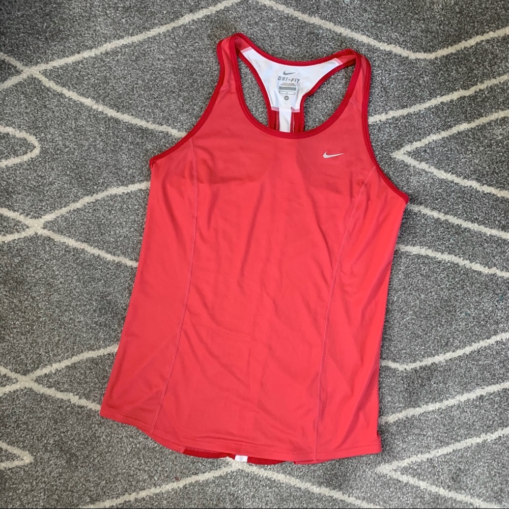 Nike Dri-fit Racerback Coral Athletic Top - Picture 2 of 8